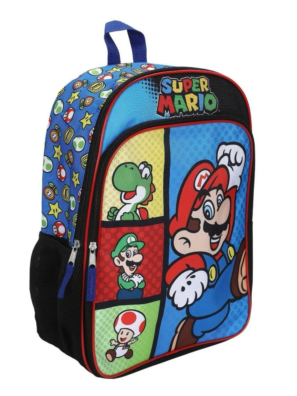 Nintendo Super Mario Kids Backpack - Blue, Red, Green, Yellow, Black T4